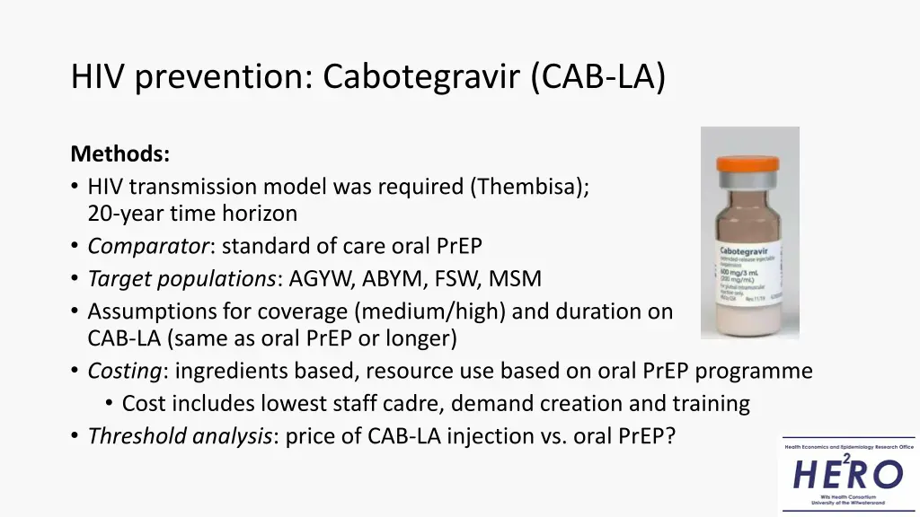 hiv prevention cabotegravir cab la 1