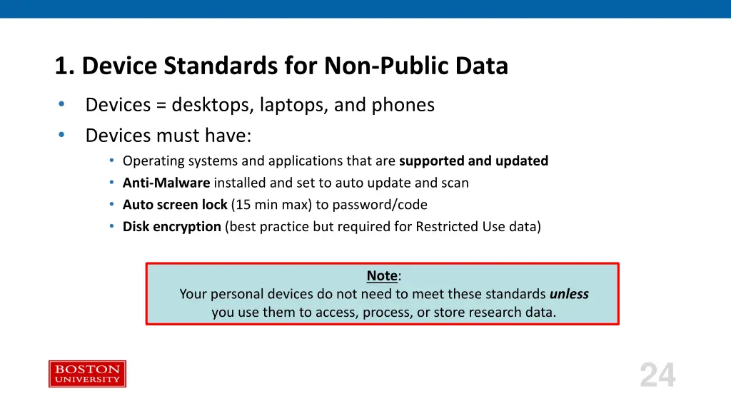 1 device standards for non public data