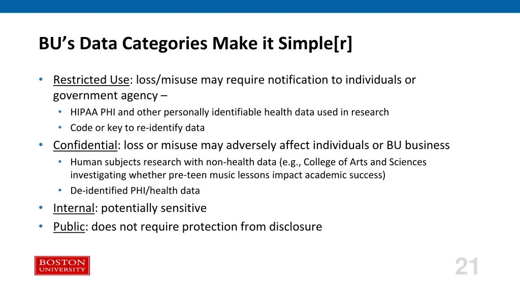 bu s data categories make it simple r