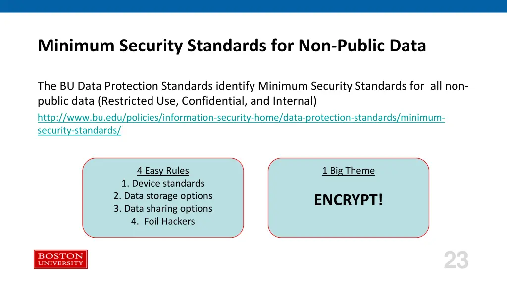 minimum security standards for non public data