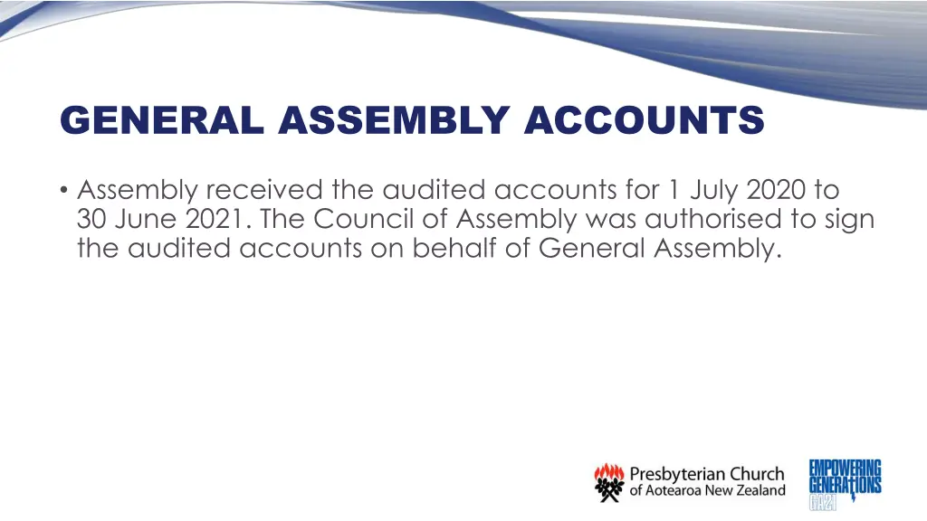 general assembly accounts