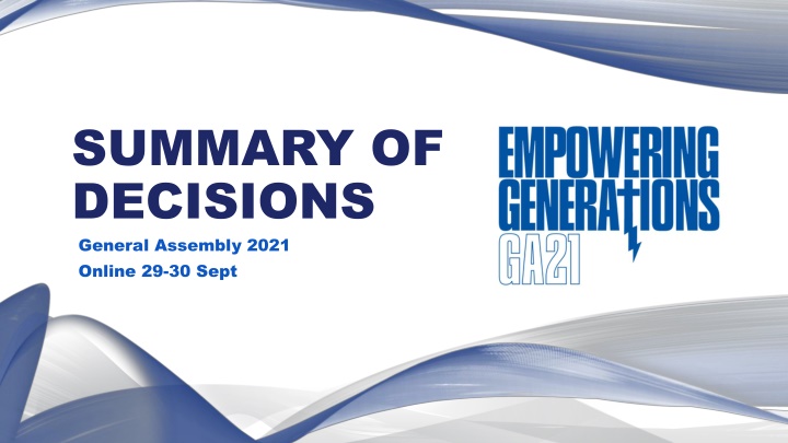 summary of decisions general assembly 2021 online