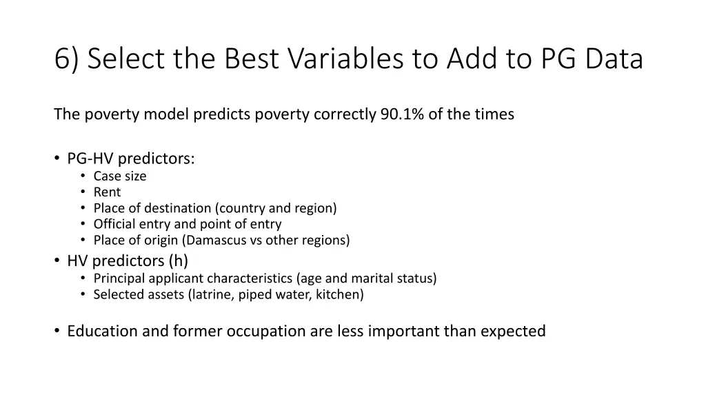 6 select the best variables to add to pg data