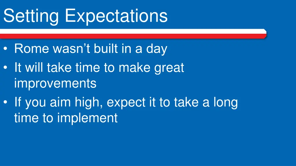 setting expectations