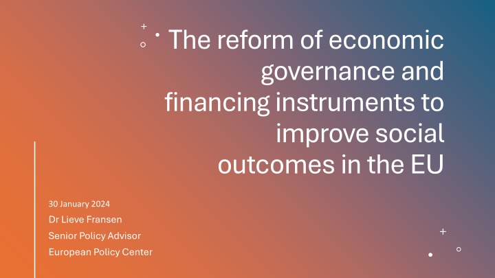 the reform of economic governance and financing