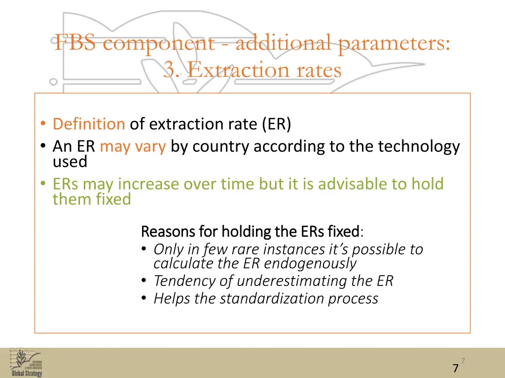 fbs component additional parameters 3 extraction