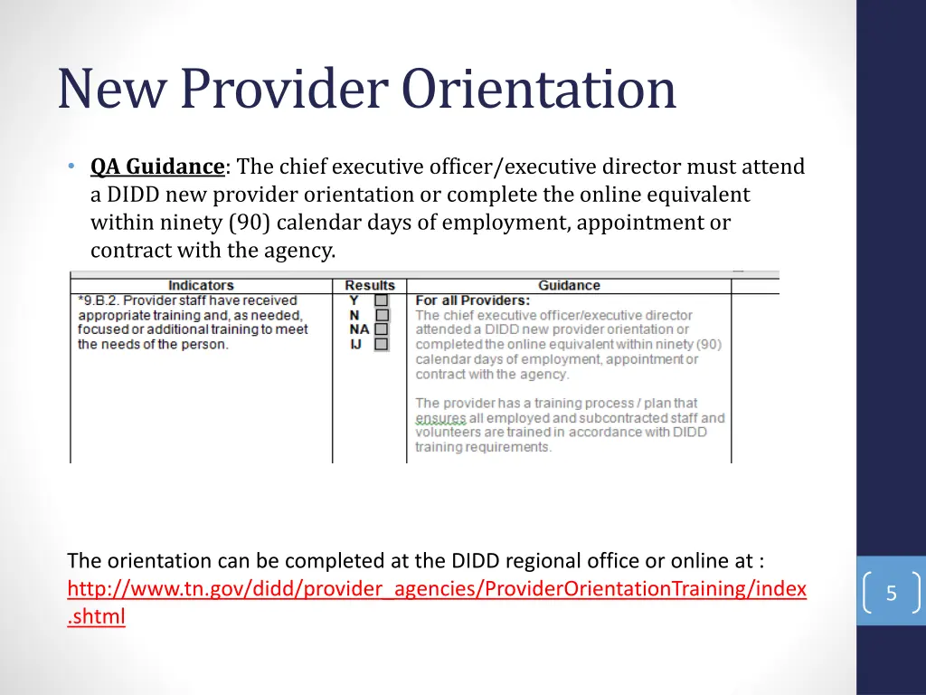 new provider orientation