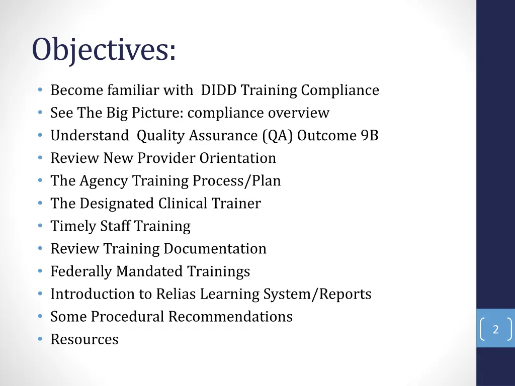 objectives