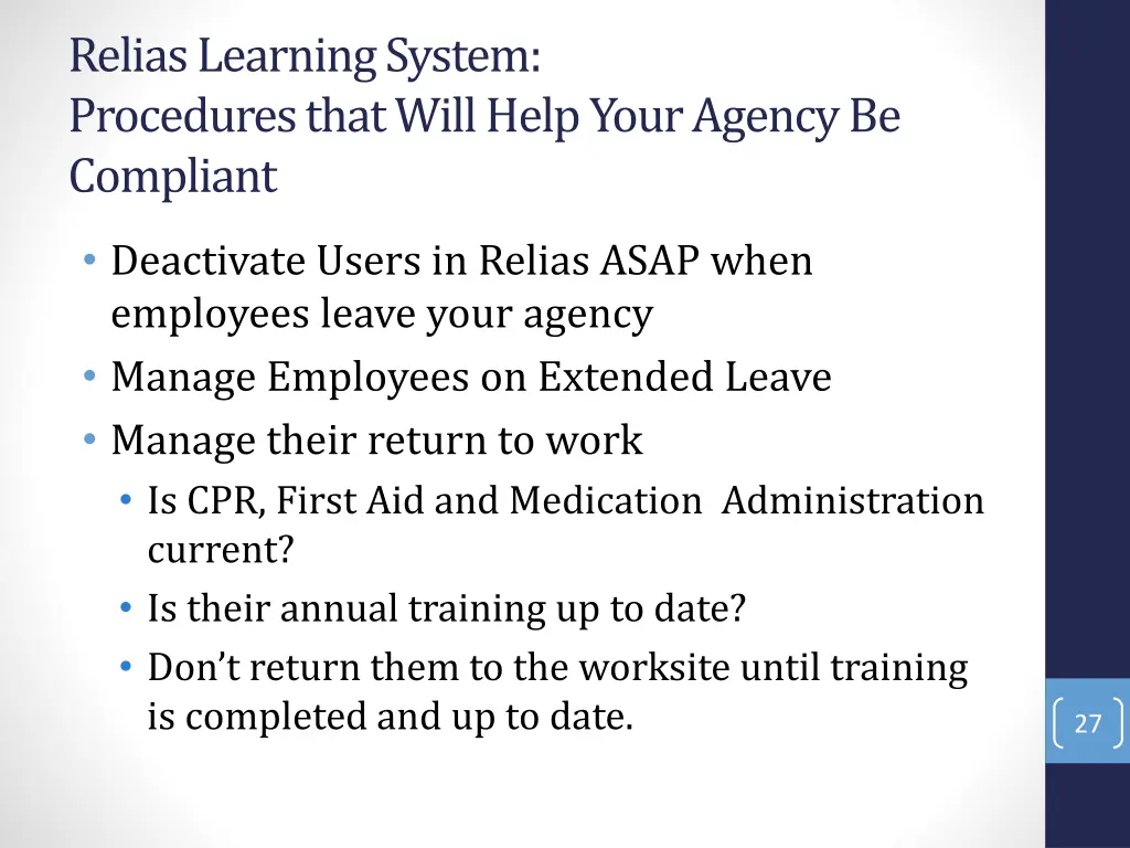 relias learning system procedures that will help