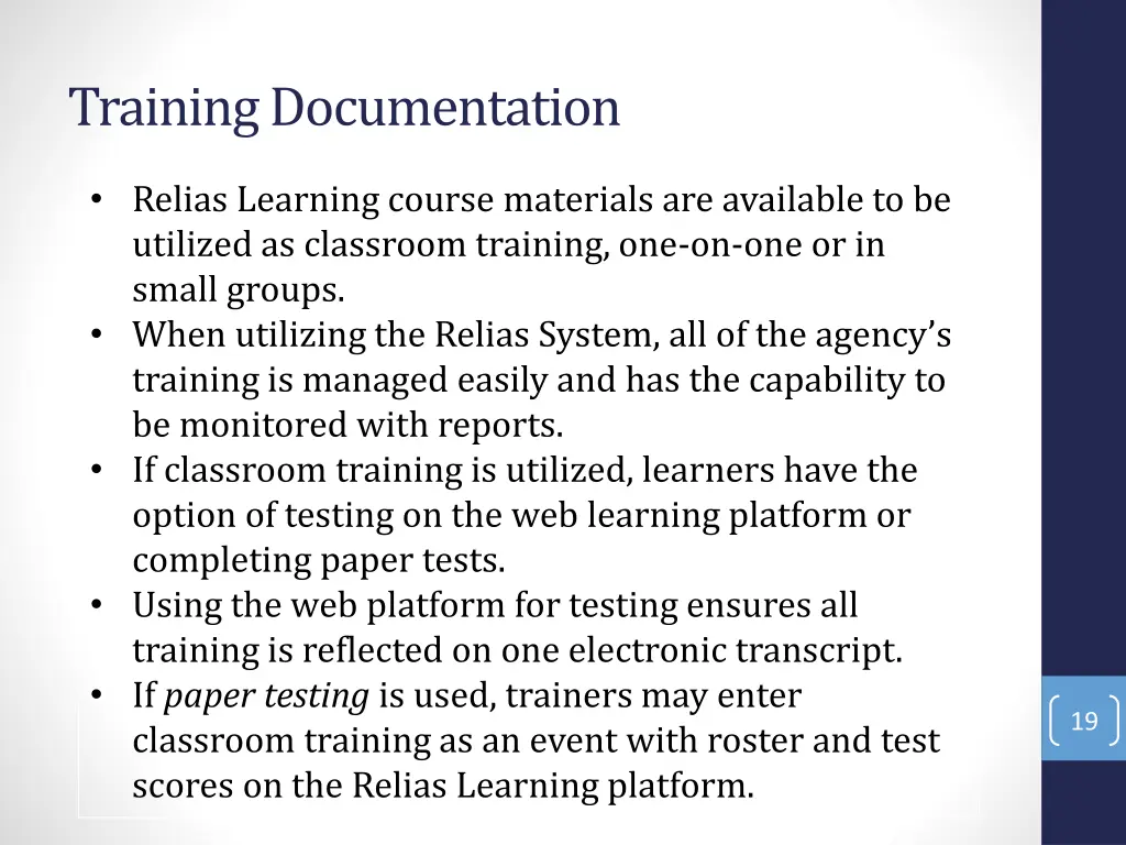 training documentation 2