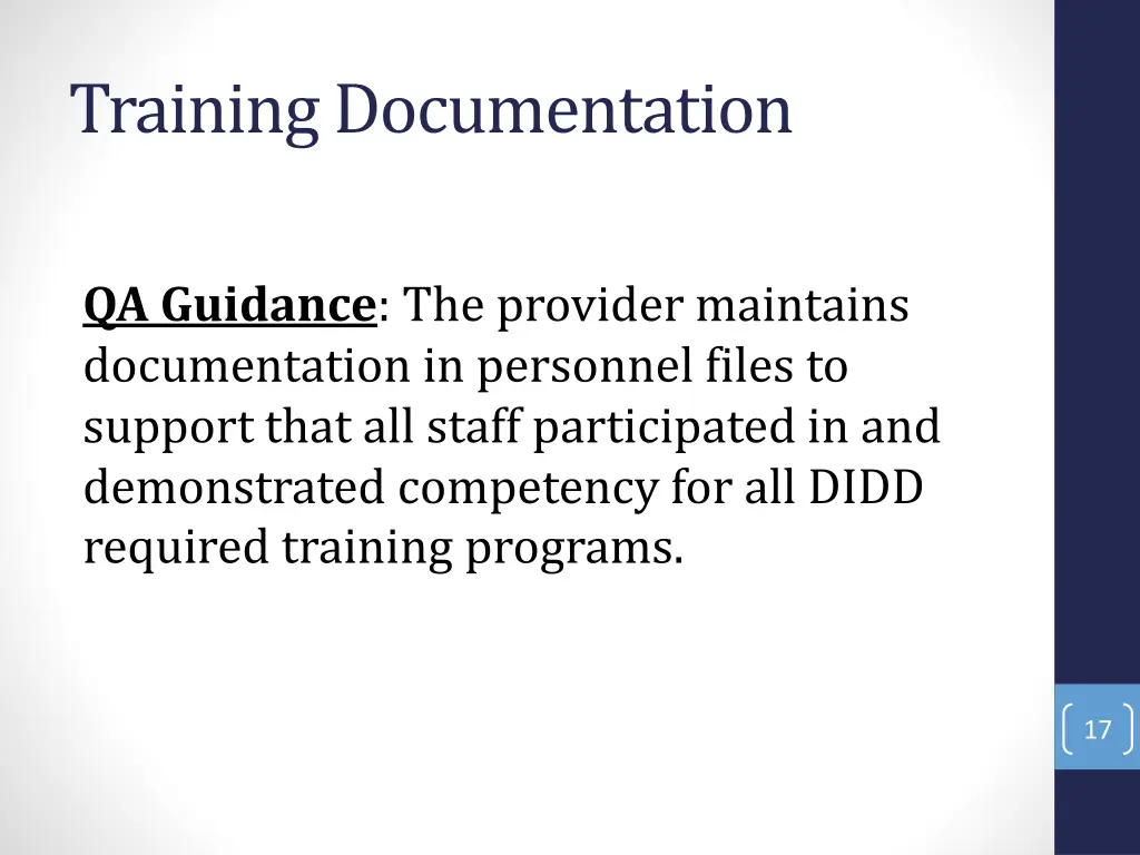 training documentation