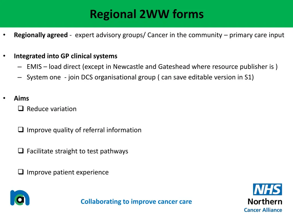 regional 2ww forms