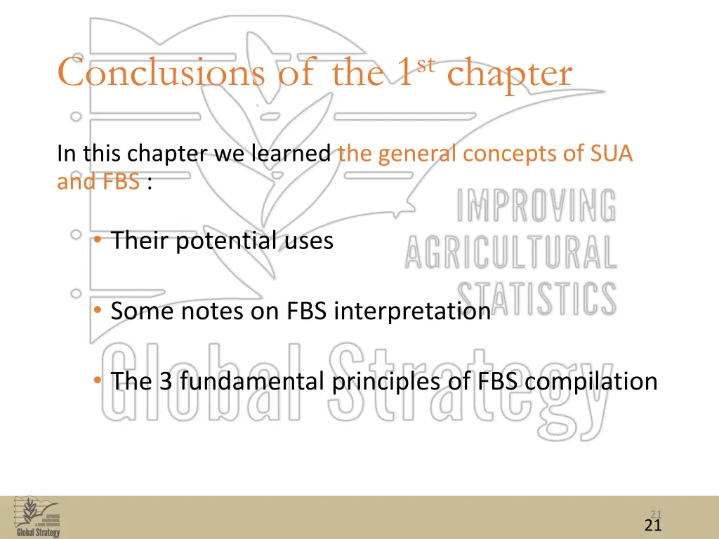 conclusions of the 1 st chapter