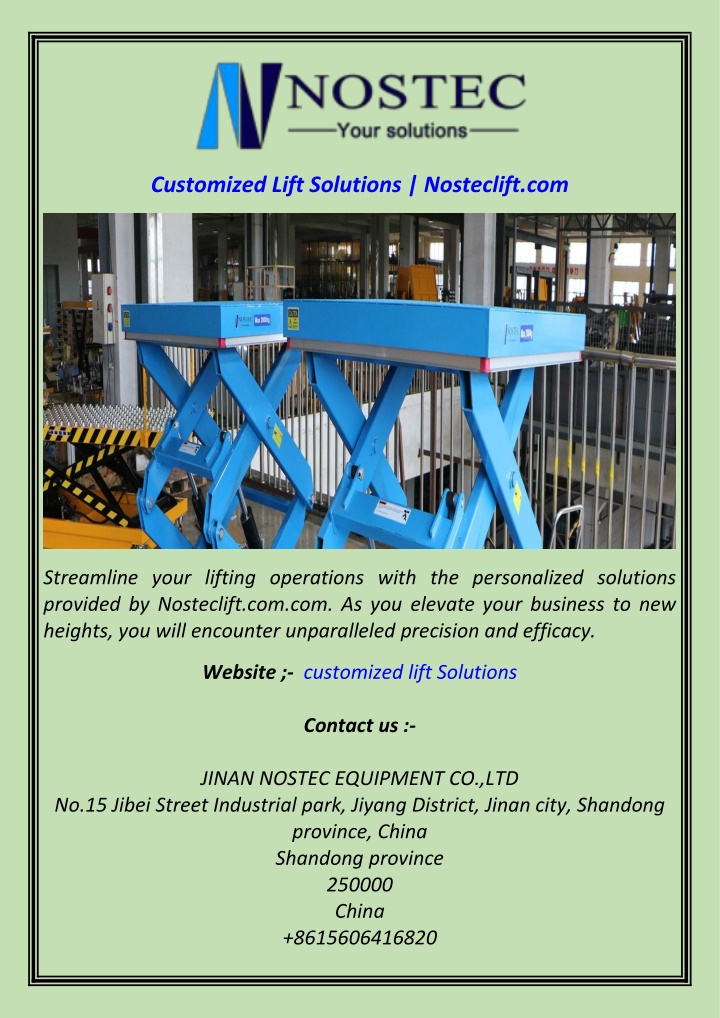 customized lift solutions nosteclift com