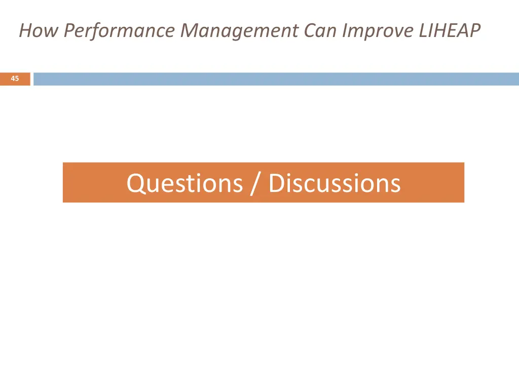 how performance management can improve liheap 43