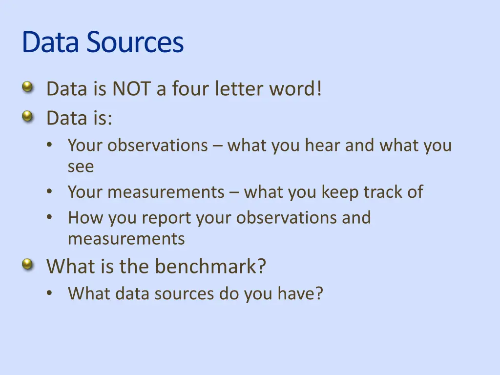 data sources