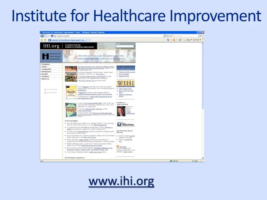 institute for healthcare improvement