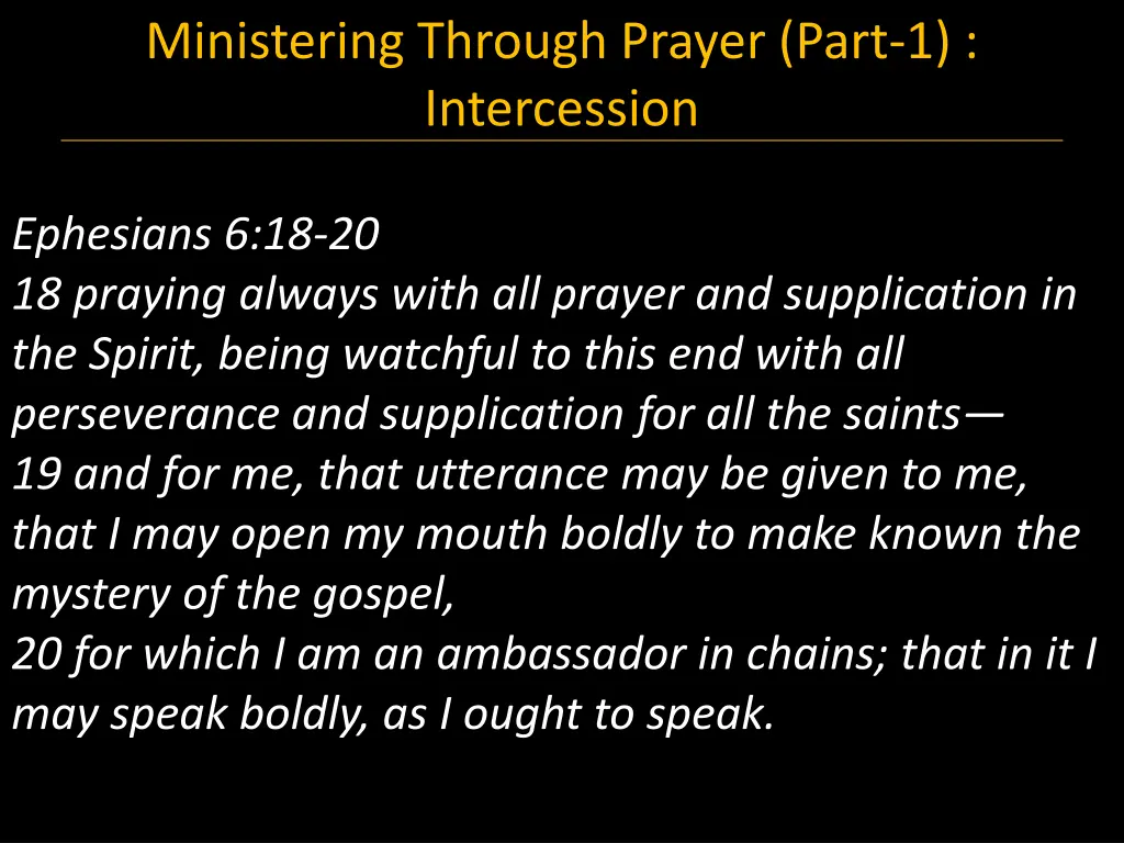 ministering through prayer part 1 intercession 7