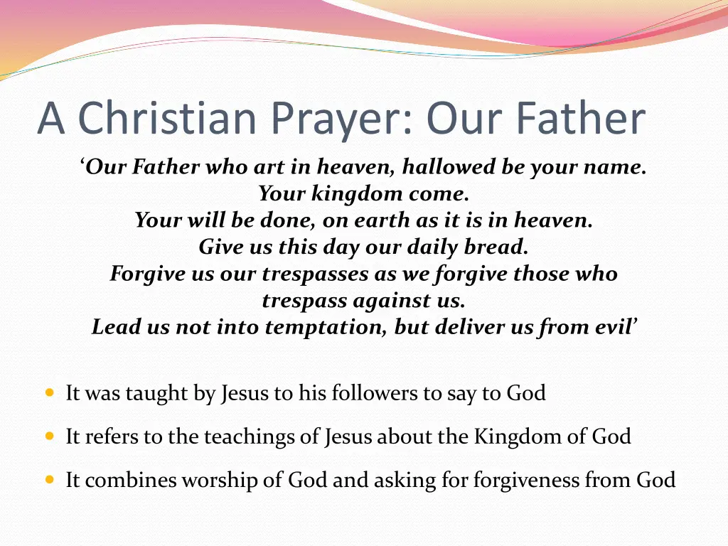 a christian prayer our father our father