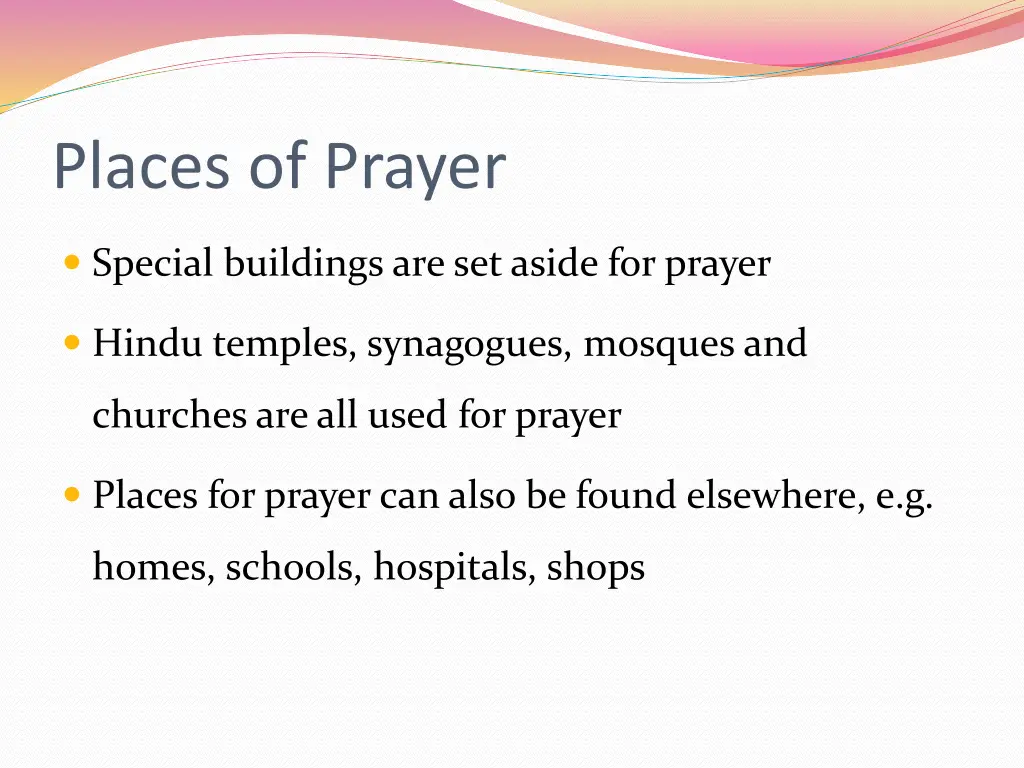 places of prayer