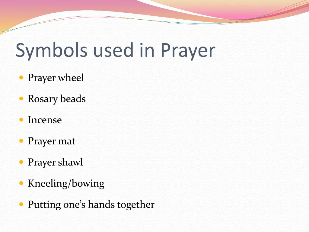 symbols used in prayer