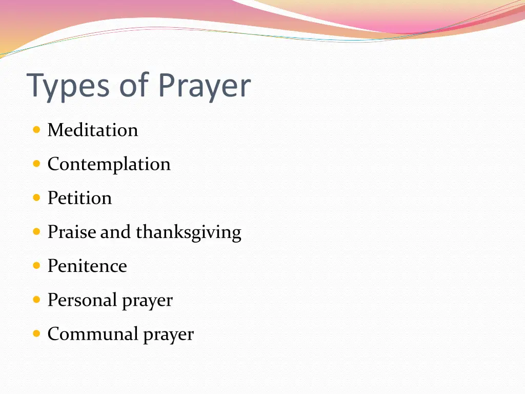 types of prayer