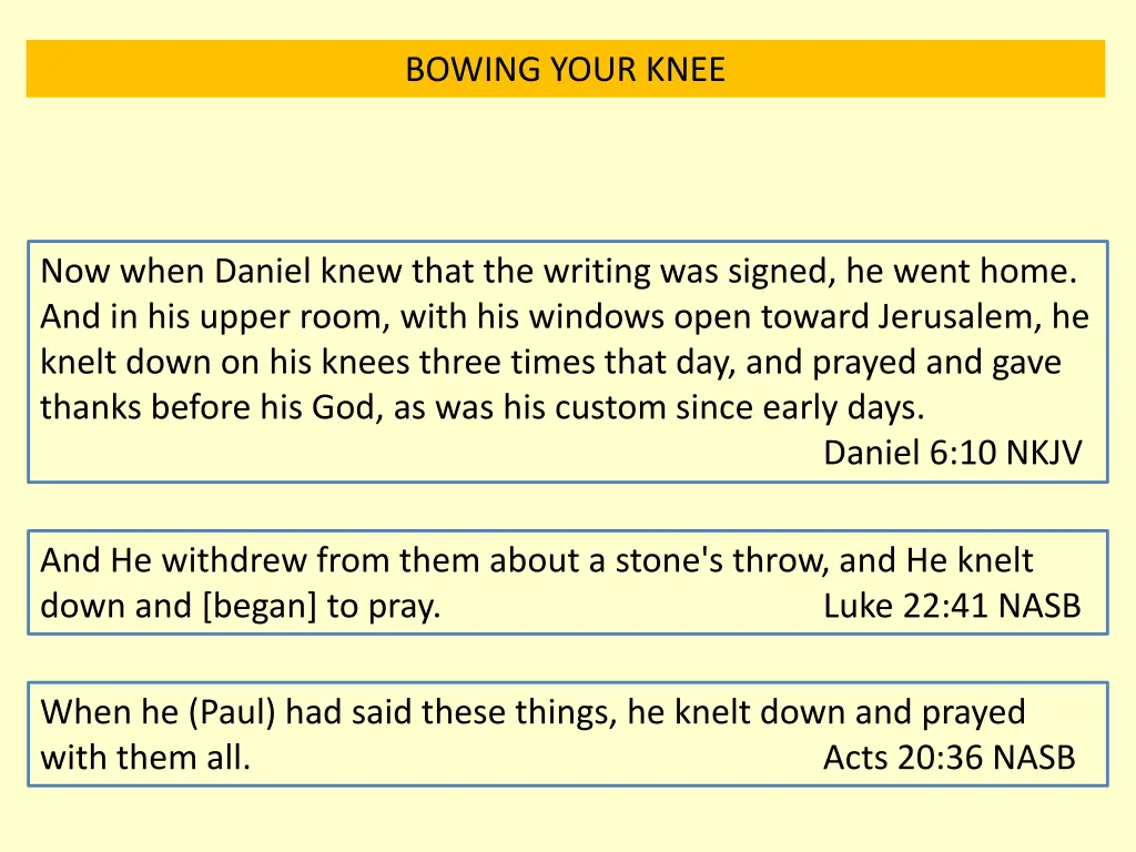 bowing your knee 1