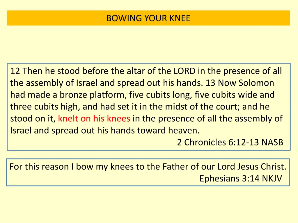 bowing your knee