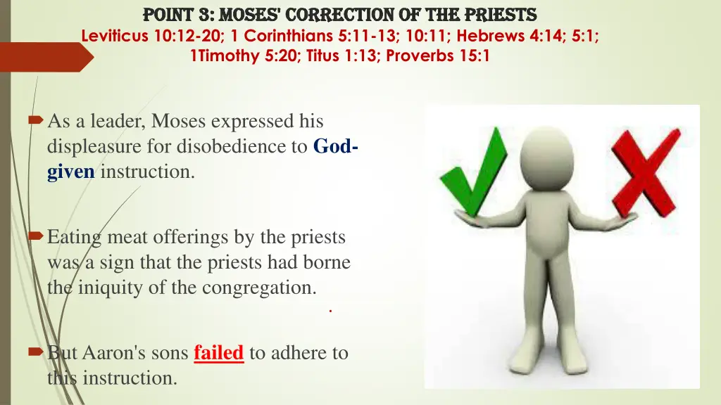 point 3 moses correction of the priests point