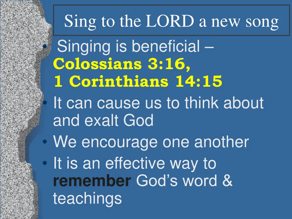 sing to the lord a new song singing is beneficial