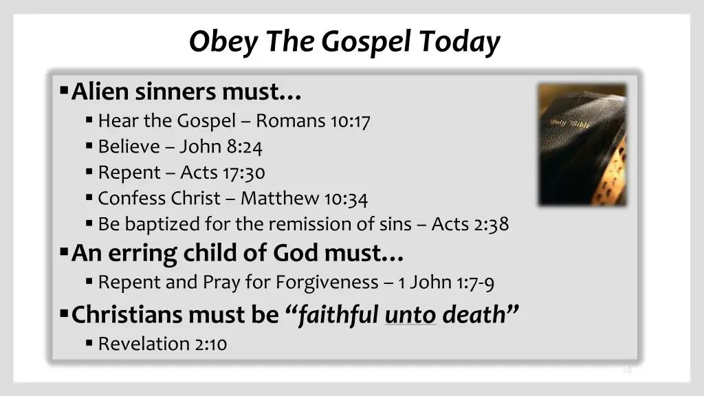 obey the gospel today