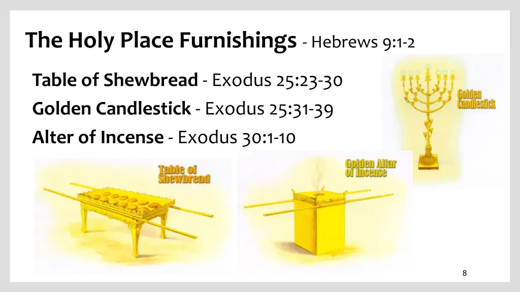 the holy place furnishings hebrews 9 1 2