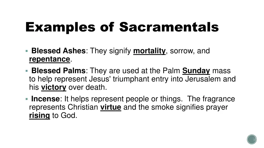 examples of sacramentals