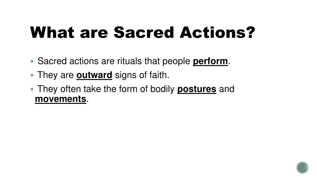 what are sacred actions