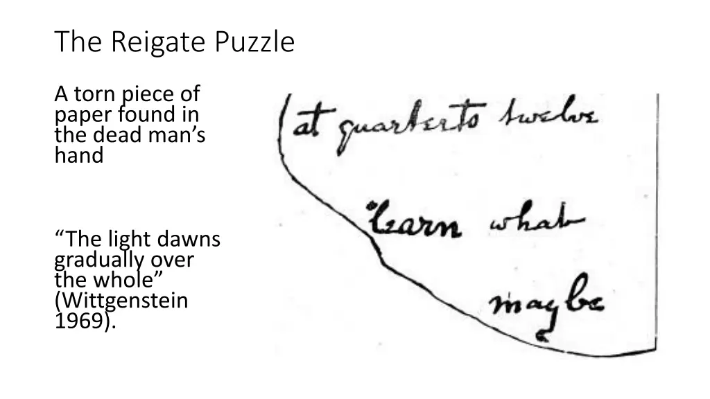 the reigate puzzle