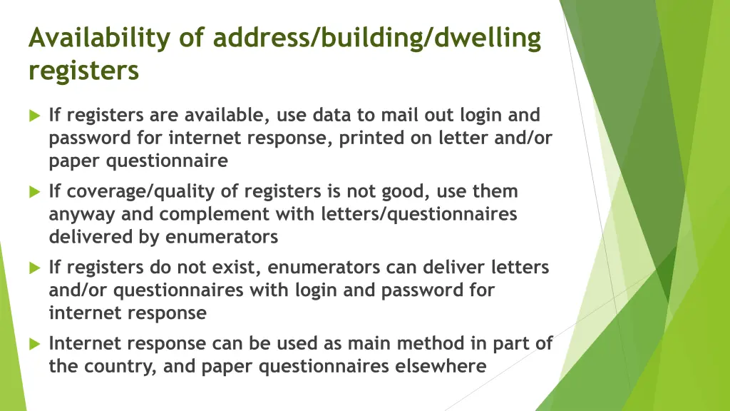 availability of address building dwelling