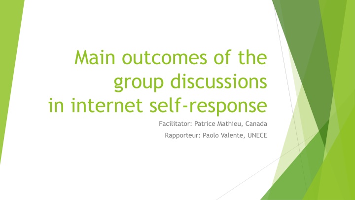 main outcomes of the group discussions