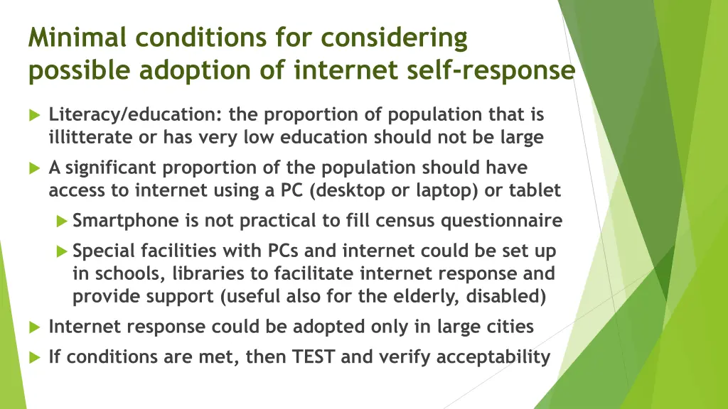 minimal conditions for considering possible