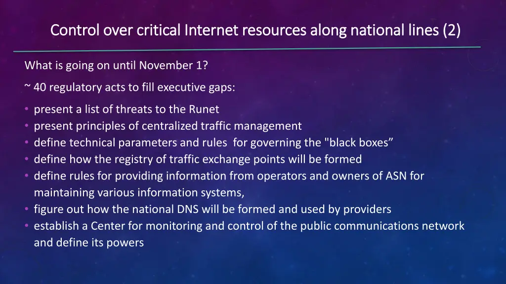 control over critical internet resources along 3