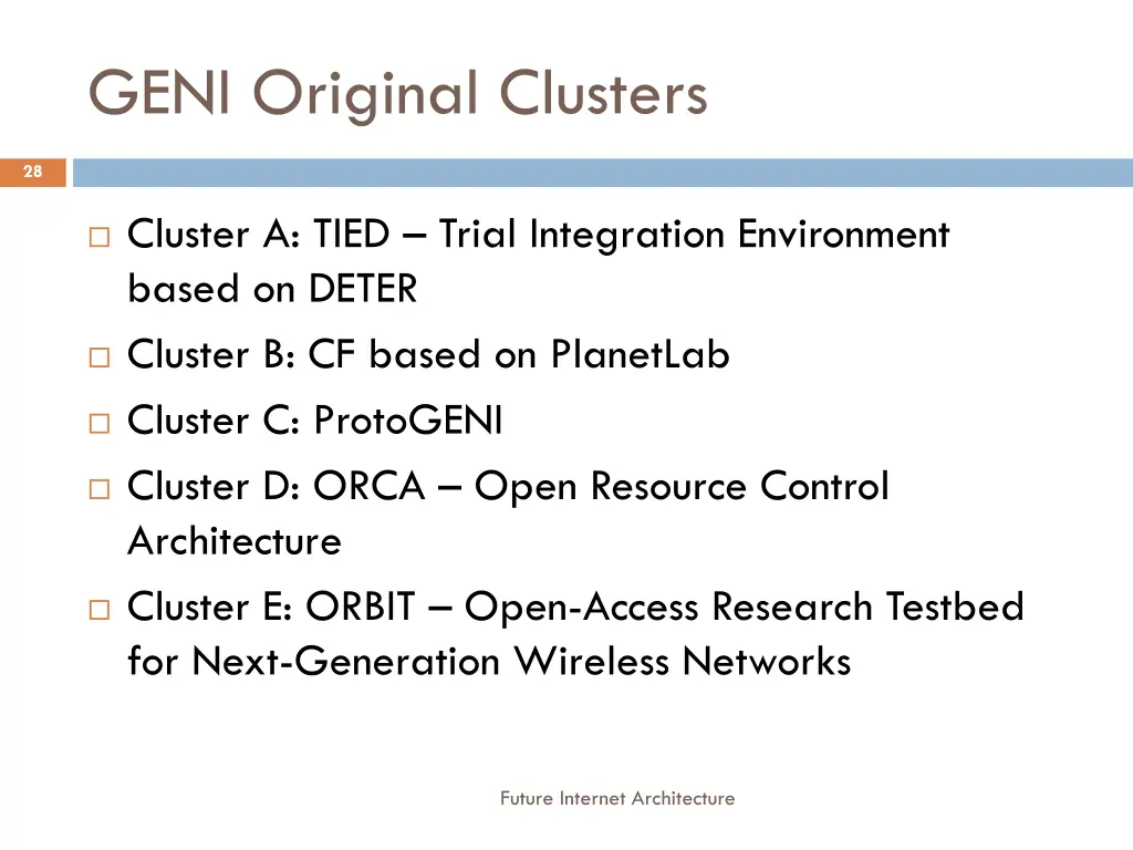 geni original clusters