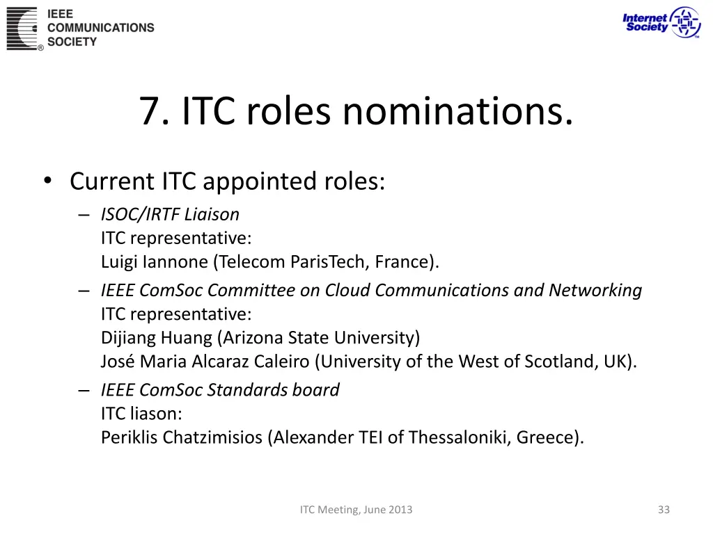 7 itc roles nominations