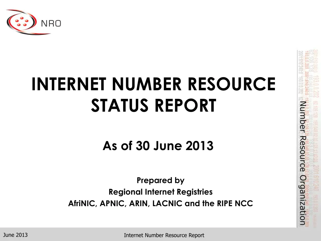 internet number resource status report