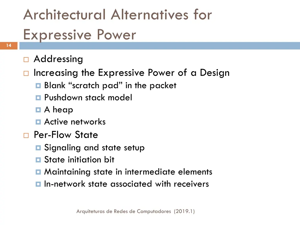 architectural alternatives for expressive power