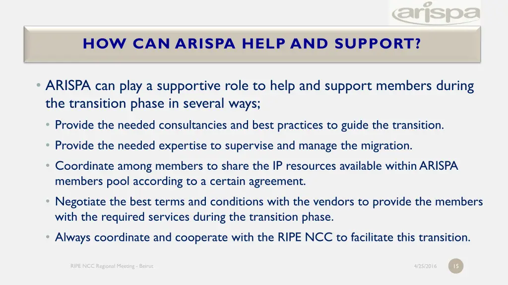 how can arispa help and support