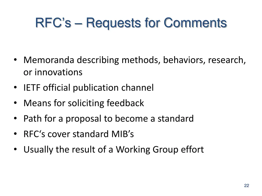 rfc s requests for comments