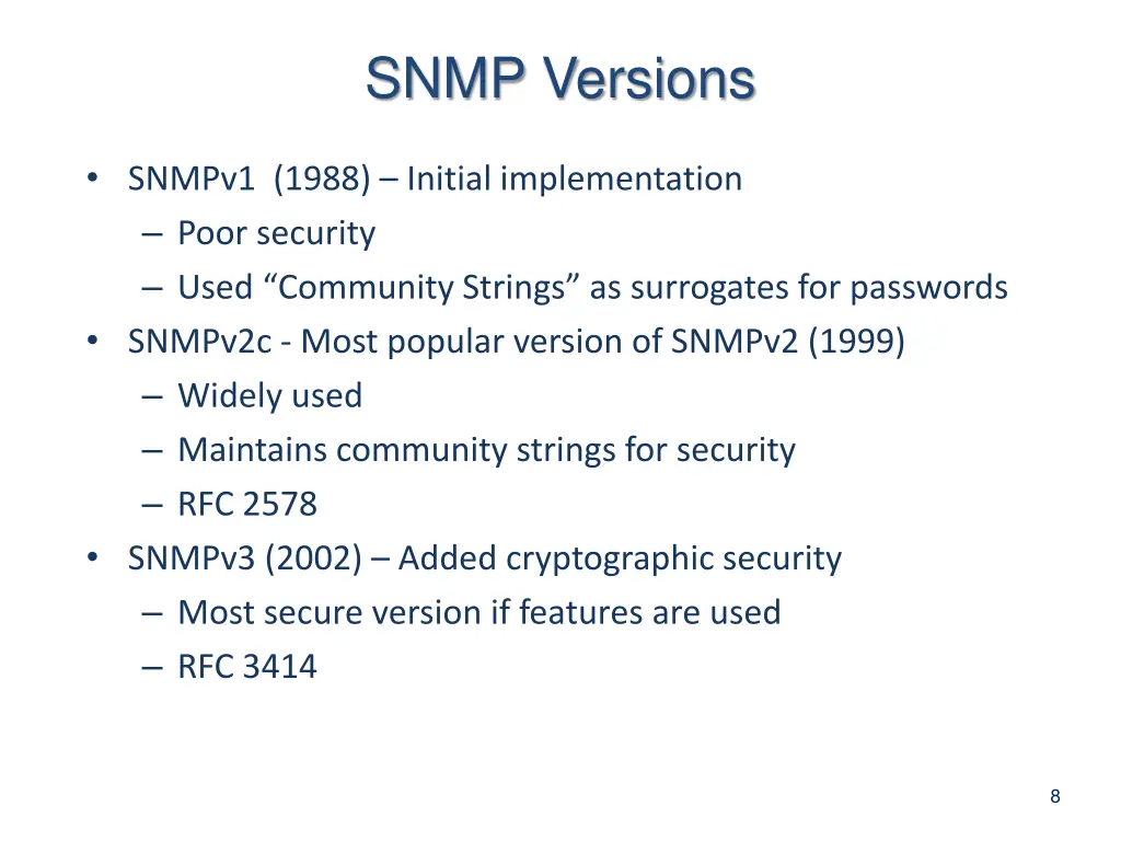 snmp versions