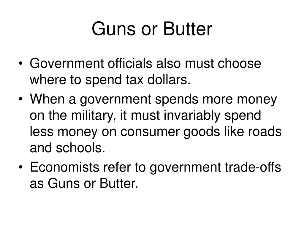 guns or butter