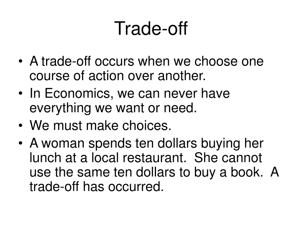 trade off