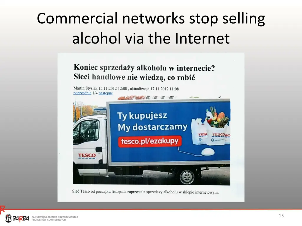 commercial networks stop selling alcohol