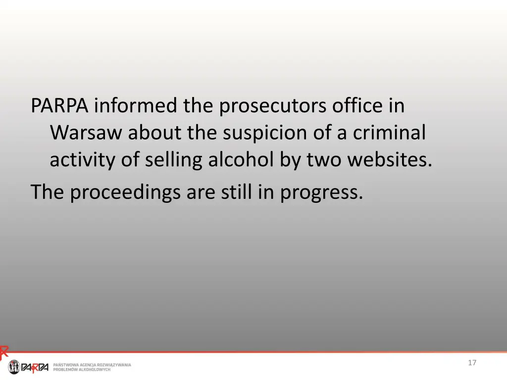 parpa informed the prosecutors office in warsaw